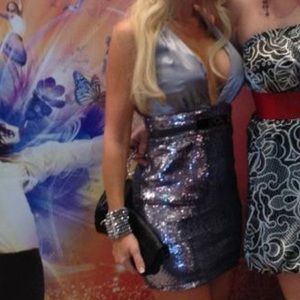 Silver sequin dress